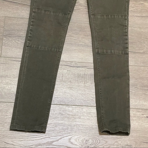 Rag & bone Ridley Moto Skinny Jeans in Wax Dark Olive Size 26 Zipper Pockets. - Picture 4 of 9